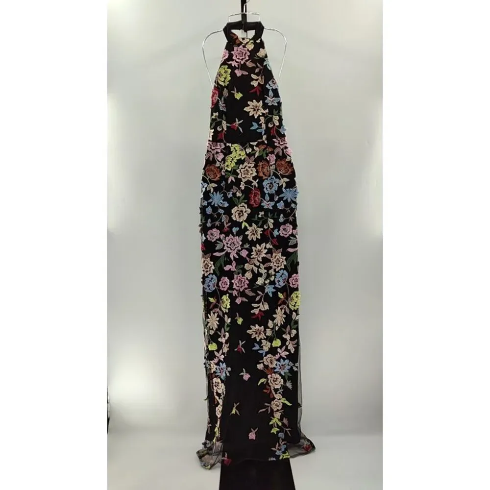Lulu's Black Floral Halter Maxi Dress - Picture 2 of 3